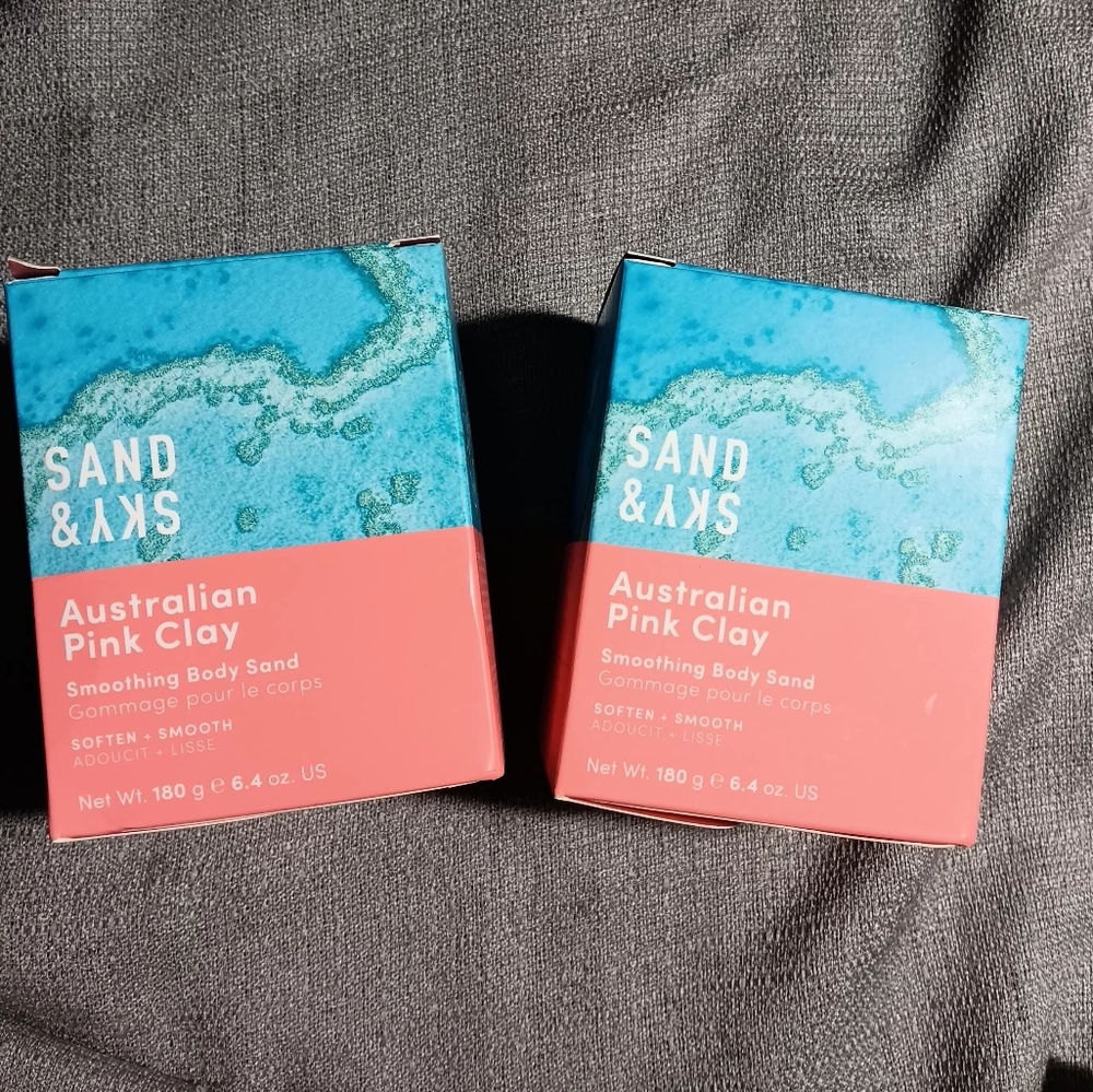 Sand & Sky Australian Pink Clay Smoothing Body Sand Scrub 6.4 oz (2 set)